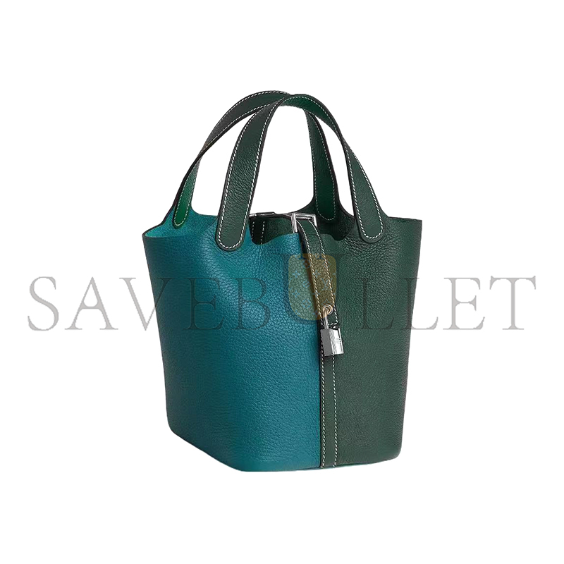 HERMES MASTER PICOTIN LOCK 18 CASAQUE PALLADIUM HARDWARE H064427CKAP (18*18*13cm)